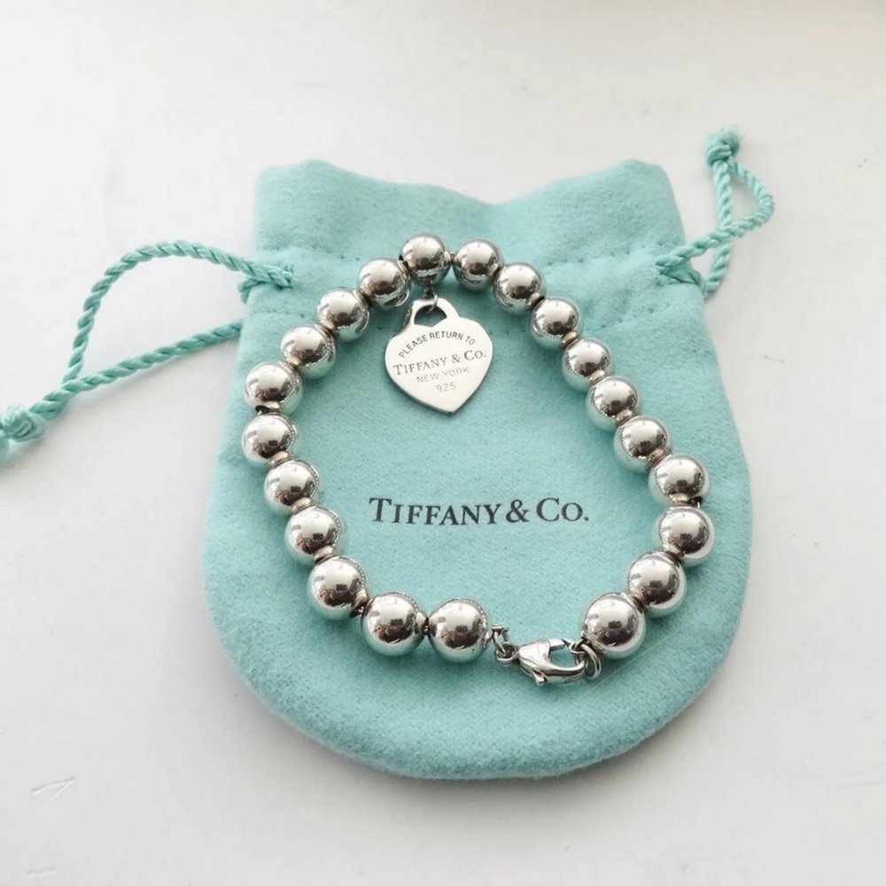 Auc Tiffany & Co. HardWear Ball Sterling Heart Charm Bracelet - Picture 4 of 9